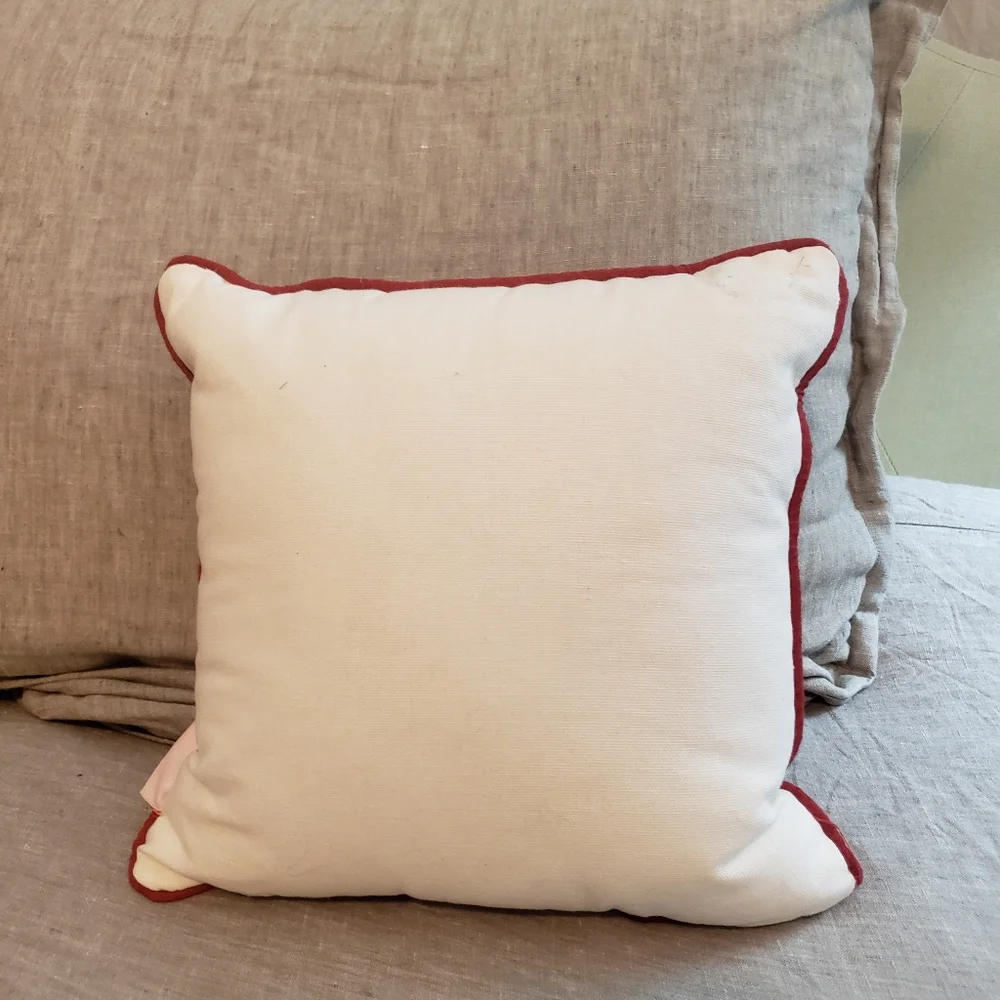 Accent Pillow 12x12 Beaded Embroidered Hearts,love,Bella Lux Brand - Picture 3 of 3